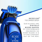 Blade & Stone Professional Hair Trimmer for Men PT301 | Diamond-S Blade | Micro-Gap Tech | 7200 RPM Durable Motor, All-Metal, Cordless Hair Trimmer - Big Blue