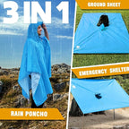 ANYOO Hooded Rain Poncho for Adults Waterproof Lightweight Rain Coat for Men - Image 6