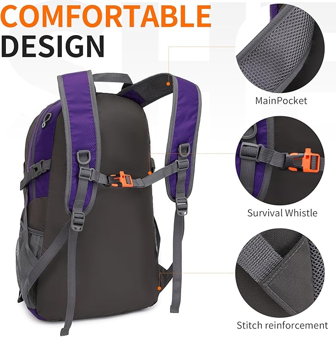 40L Hiking Backpack Lightweight Daypack Waterproof Travel Camping Backpack - Image 4