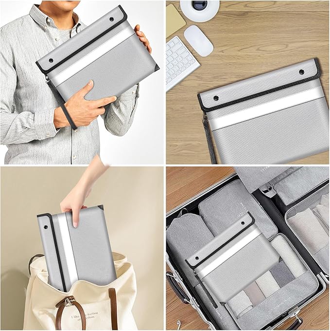 Fire Proof Bag For Documents, 5200°F Heat Insulated Fire Proof Pouch - Image 7