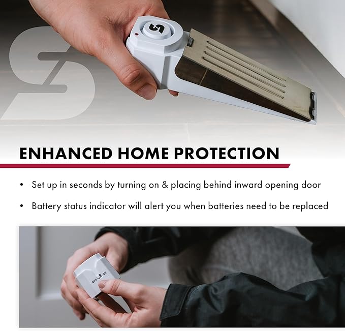 SABRE 120 dB Wedge Door Stop Security Alarm, Extremely Loud Wireless Alarm - Image 6