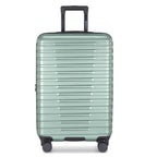 Boren Expandable Hardside Rugged Travel Luggage with 8 Spinner Wheels (Checked-Medium 26-Inch, No USB Port / Metallic Lime Green)