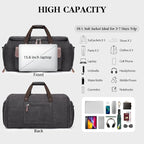 Canvas Garment Bags for Travel, Convertible Carry On Garment Duffel Bag for Men - Image 4