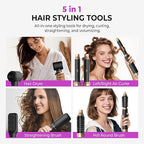 UKliss 5 in 1 Hair Styler & Blow Dryer Brush, Upgraded Detachable Hair Dryer Brush with Negative Ion, Air Curling Wrap for Drying, Curling, Straightening & Volumizing, Styling Tools for All Hair Types