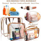 APREUTY Clear Makeup Bags, TSA Approved 6Pcs Cosmetic Makeup Bags Set Clear PVC - Image 6