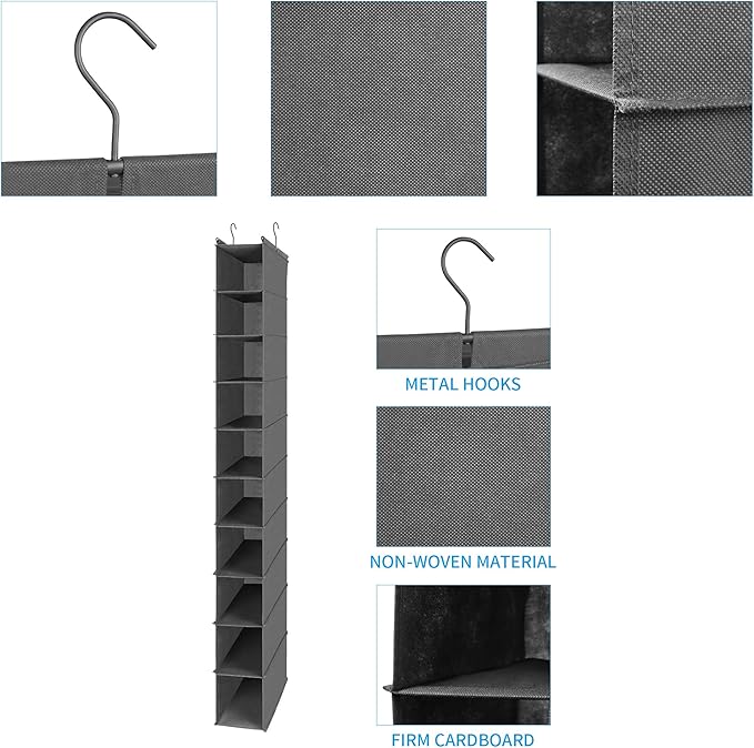 MAX Houser 10-Shelf Hanging Shoe Shelf Organizer, Hanging Shoe Storage - Image 5