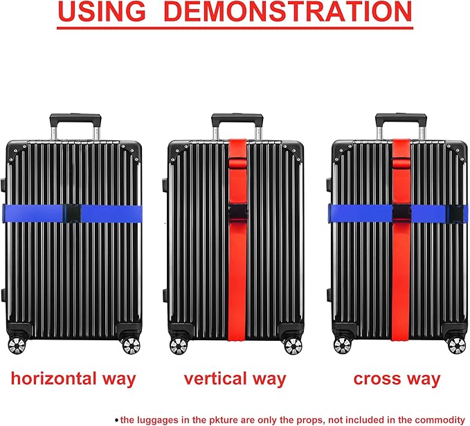 Luggage Straps for Suitcases TSA Approved Travel Belt 8 Pack by Chelmon - Image 5