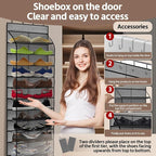 12 Pocket Over the Door Shoe Organizer, Reusable Breathable Large Mesh Bag - Image 4