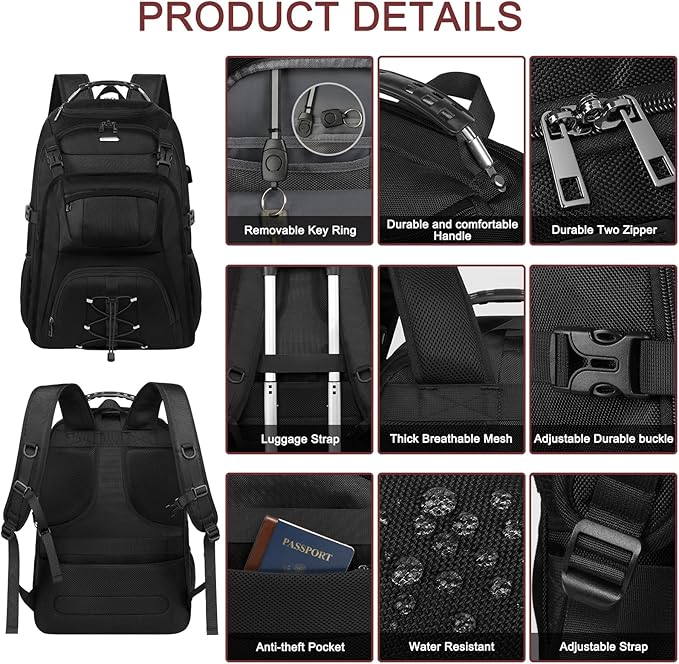 Extra Large Laptop Backpack for Travel, College & Work, TSA Friendly Commuter - Image 5