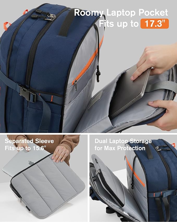 Tolaccea Travel Laptop Backpack, TSA Flight Approved Carry On Travel Duffel - Image 3