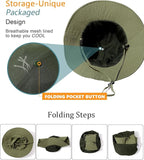 Water-Resistant Sun UPF 50+ Bucket Hat Protection Packable Brimmed Boonie - Image 4