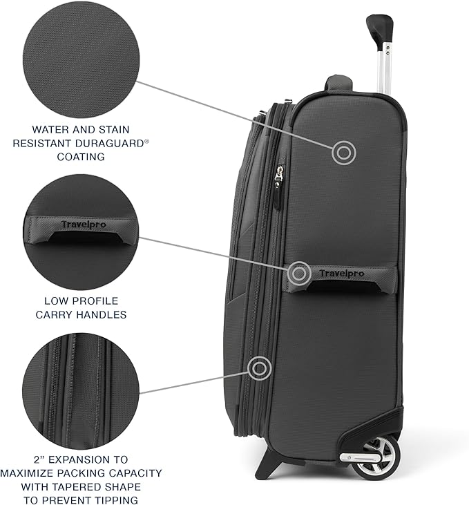 Travelpro Maxlite 5 Softside Expandable Upright 2 Wheel Carry on Luggage - Image 5