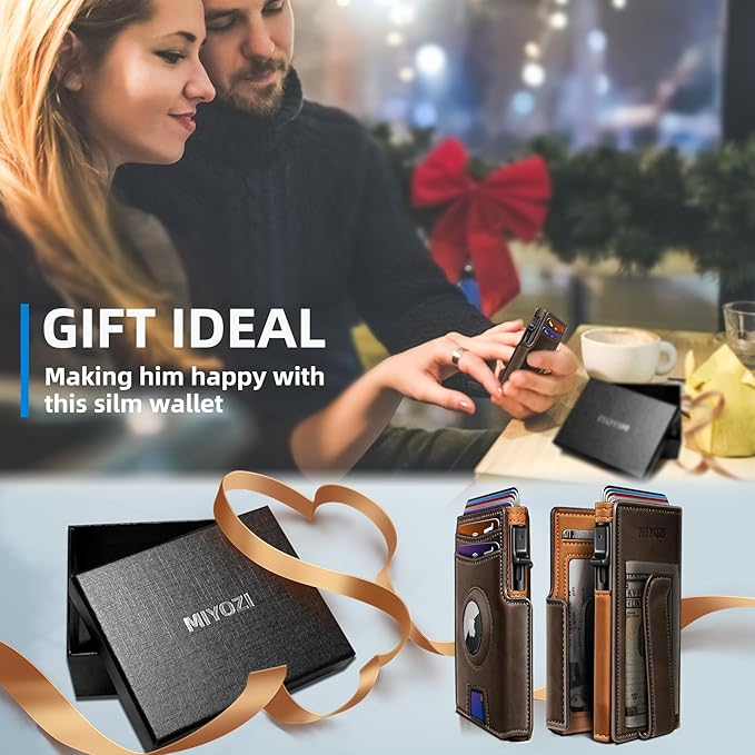 Airtag Wallet for Men, with Money Clip 10 Cards Metal Case Smart Slim Pop Up - Image 7