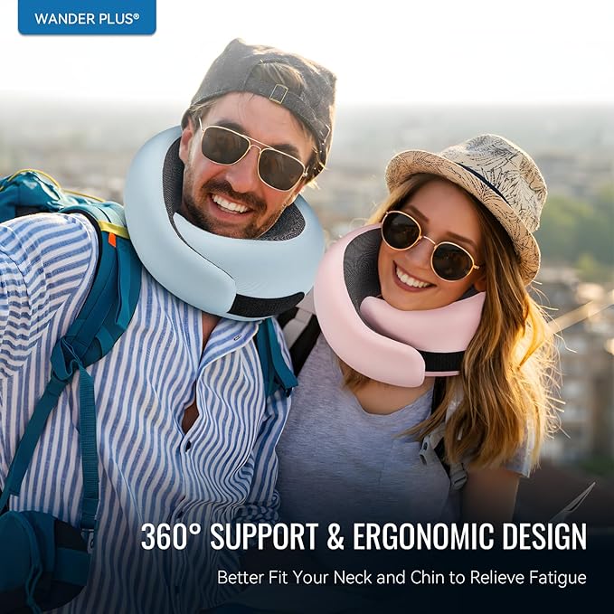 WANDER PLUS® Travel Neck Pillow, Pure Memory Foam Neck Pillow - Image 5