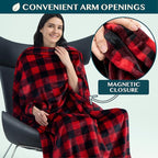 PAVILIA Travel Blanket and Pillow, Arms Opening Airplane Blankets - Image 2