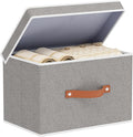 Collapsible Storage Bins with Lids, 1 Pack Linen Foldable Cloth Baskets by YheenLf