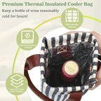 Tirrinia Single Wine Gift Tote Bag, Insulated Padded Thermal Wine Bottle - Image 4
