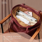 KALIDI Large Tote Bag Vegan Leather Casual Zipper Work Bag Weekender Hobo - Image 4