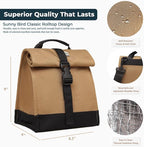 SUNNY BIRD Insulated Lunch Bag Rolltop Lunch Box Tote Bag - Image 3