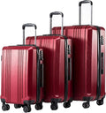 Coolife Luggage Expandable Suitcase PC+ABS 3 Piece Set by COOLIFE