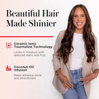 REVLON SmoothStay Coconut Oil Infused Hair Curling Iron - Barrel Curling Iron 1 ½ Inch for Loose Curls, Shinier, Visibly Smoother Hair (1 ½ in)