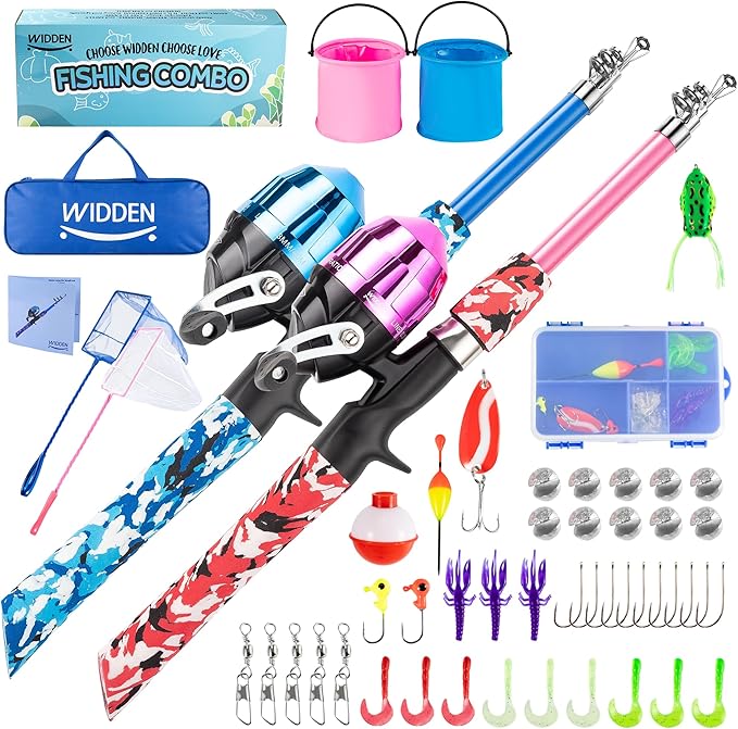 Kids Fishing Pole, Portable Telescopic Kids Fishing Poles by WIDDENKidsFishingPole