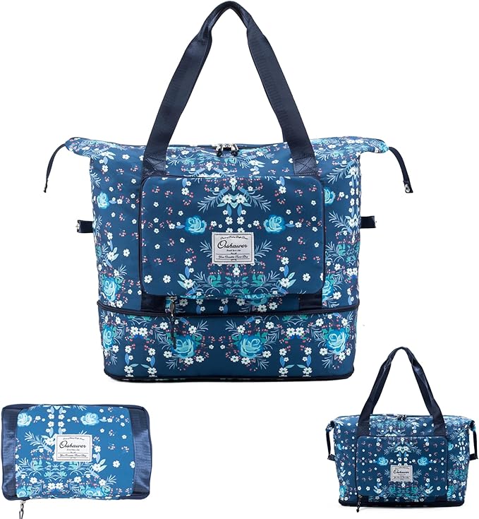 Large Capacity Foldable Travel Bag Expandable Portable Carry on Bag Dry&Wet by Orshawer
