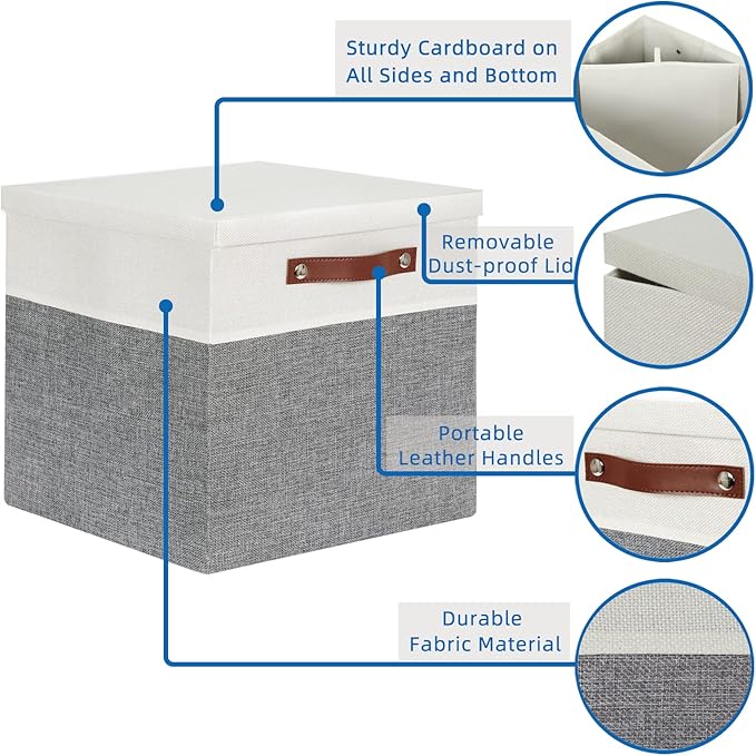 Temary Cube Storage Bins with Lids - Image 3