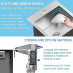 15 x 15 inch Drop in Bar Sink, Small Topmount Kitchen Sink Single Bowl 18 Gauge - Image 4