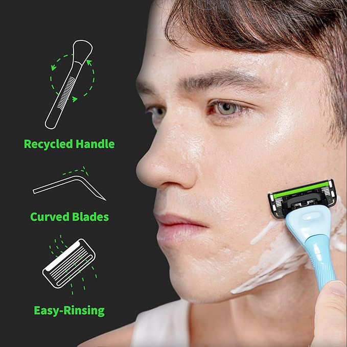 DORCO with Earth Razor with Pace 6 Pro Cartridges • Handle Made from Post - Image 5