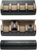 Watch Roll Travel Case 4 slots – Leather Watch Case Storage by MirageLuxuryTravel