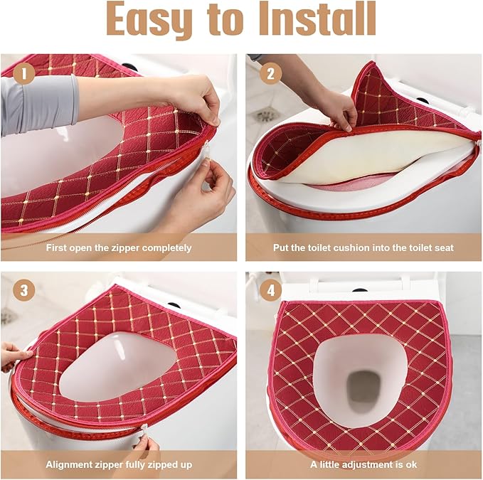 Riakrum 4 Pcs Toilet Seat Covers Pads - Image 5