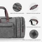 Canvas Expandable Duffle Bag for Men Traveling, Luggage Travel Bag Weekender - Image 6