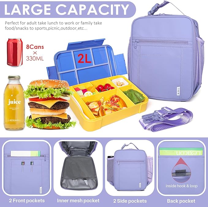 NOL Nylon Waterproof Kids Lunch Bag, Insulated Lunch Bag, Lunch box Cooler - Image 3