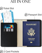 Passport Holder for Travel Essentials, RFID Blocking Passport Cover Case for - Image 4