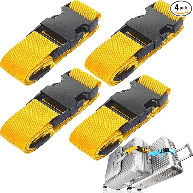 4Pack Luggage Straps for Suitcases, Travel Connector for Carry On Bag, Add Bag by Ajmyonsp