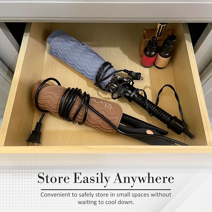 Vanity Accessories - Heat Resistant Mat – Silicone Flat Iron & Curling Iron Holder, Non-Slip Vanity Mat & Hot Tool Mat for Home, Salon, or Travel Use