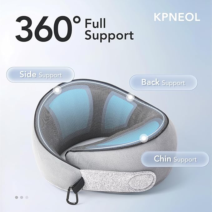 Travel Pillow, 100% Pure Memory Foam Travel Neck Pillow Airplane Neck Support - Image 2