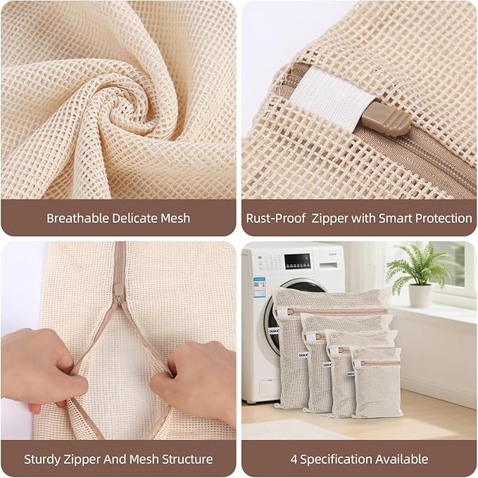 100% Cotton Mesh Laundry Bags, Premium Soft, No Dye - Image 5
