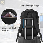 MOMUVO Large Travel Backpack Women, Flight Approved Carry On Backpack, Water - Image 10