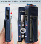 Airtag Wallet for Men, with Money Clip 10 Cards Metal Case Smart Slim Pop Up - Image 3