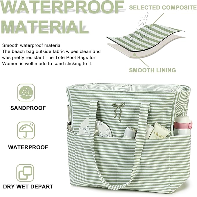 Beach Pool Bags Tote for Women Ladies Large Gym Tote Carry On Bag - Image 3