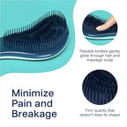 Crave Naturals Glide Thru Detangling Hairbrush that Glides Through Tangles For Wet, Dry and Damaged Hair - Gentle Detangler Styling Tool for Adults, Kids, Men and Women - 7.5 x 3 in, Turquoise