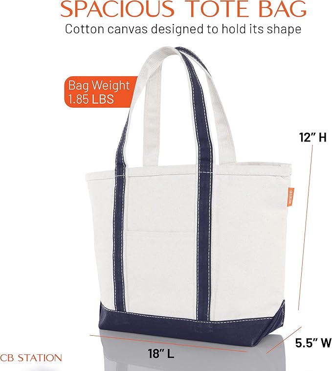 CB STATION Medium Classic Canvas Tote Bag - Image 3