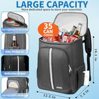 Backpack Cooler Insulated Leak Proof 35 Cans, 2 Insulated Compartments Thermal - Image 2