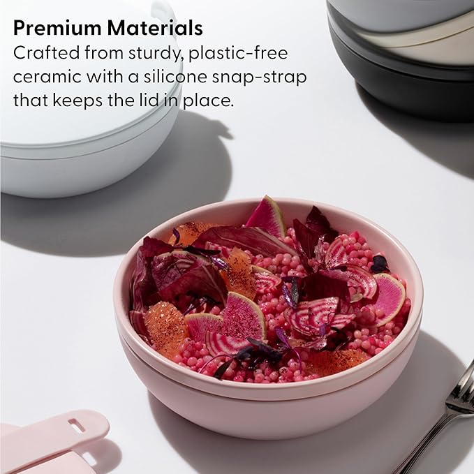 W&P Porter Bowl Lunch Container w/ Protective Non-slip Exterior, Blush 1 Liter - Image 4