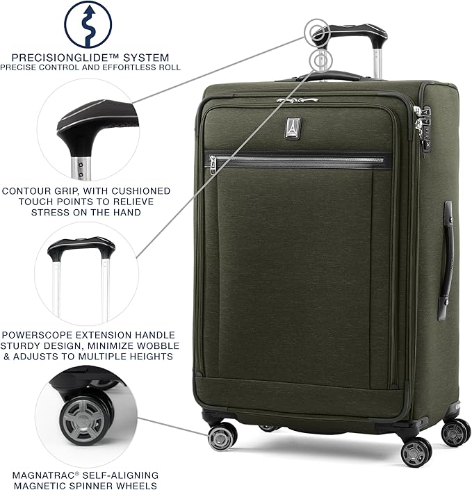 Travelpro Platinum Elite Softside Expandable Checked Luggage, 8 Wheel Spinner - Image 2