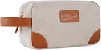 Small Makeup Bag for Women and Men - Cute Cosmetic Bag for Travel, Multipurpose Canvas Make up Pouch for Accessories, Mini Makeup Purse with Zipper and Internal Pockets for Toiletries - Sand