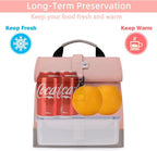 SUNNY BIRD Insulated Lunch Bag Pink Lunch Box Small Cooler Bag - Image 2