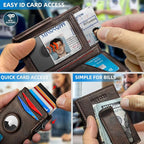 Airtag Wallet for Men, with Money Clip 10 Cards Metal Case Smart Slim Pop Up - Image 5